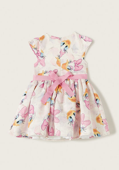Disney Daisy Duck Print Dress with Tie-Up Belt-Dresses%2C Gowns and Frocks-image-2