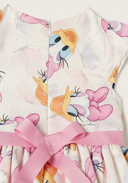 Disney Daisy Duck Print Dress with Tie-Up Belt-Dresses%2C Gowns and Frocks-image-3