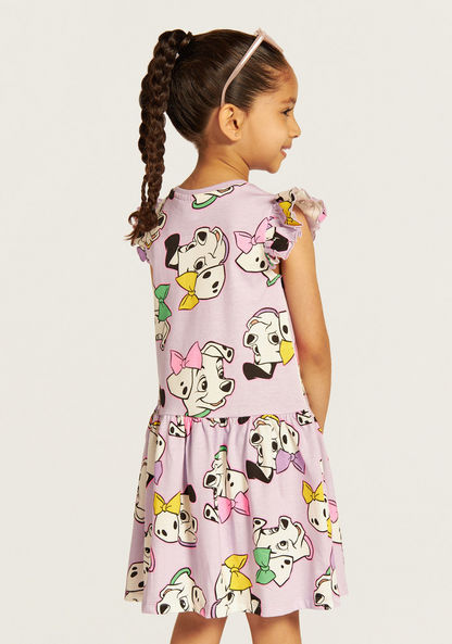 Disney 101 Dalmatians Print Dress with Round Neck and Short Sleeves-Dresses%2C Gowns and Frocks-image-3