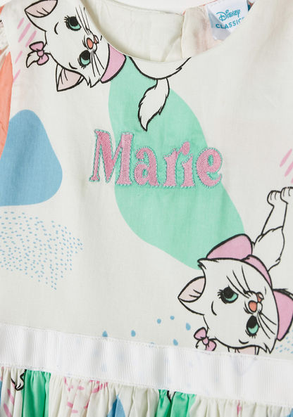 Sanrio Marie Print Dress with Cap Sleeves and Tie-Up Belt-Dresses%2C Gowns and Frocks-image-1