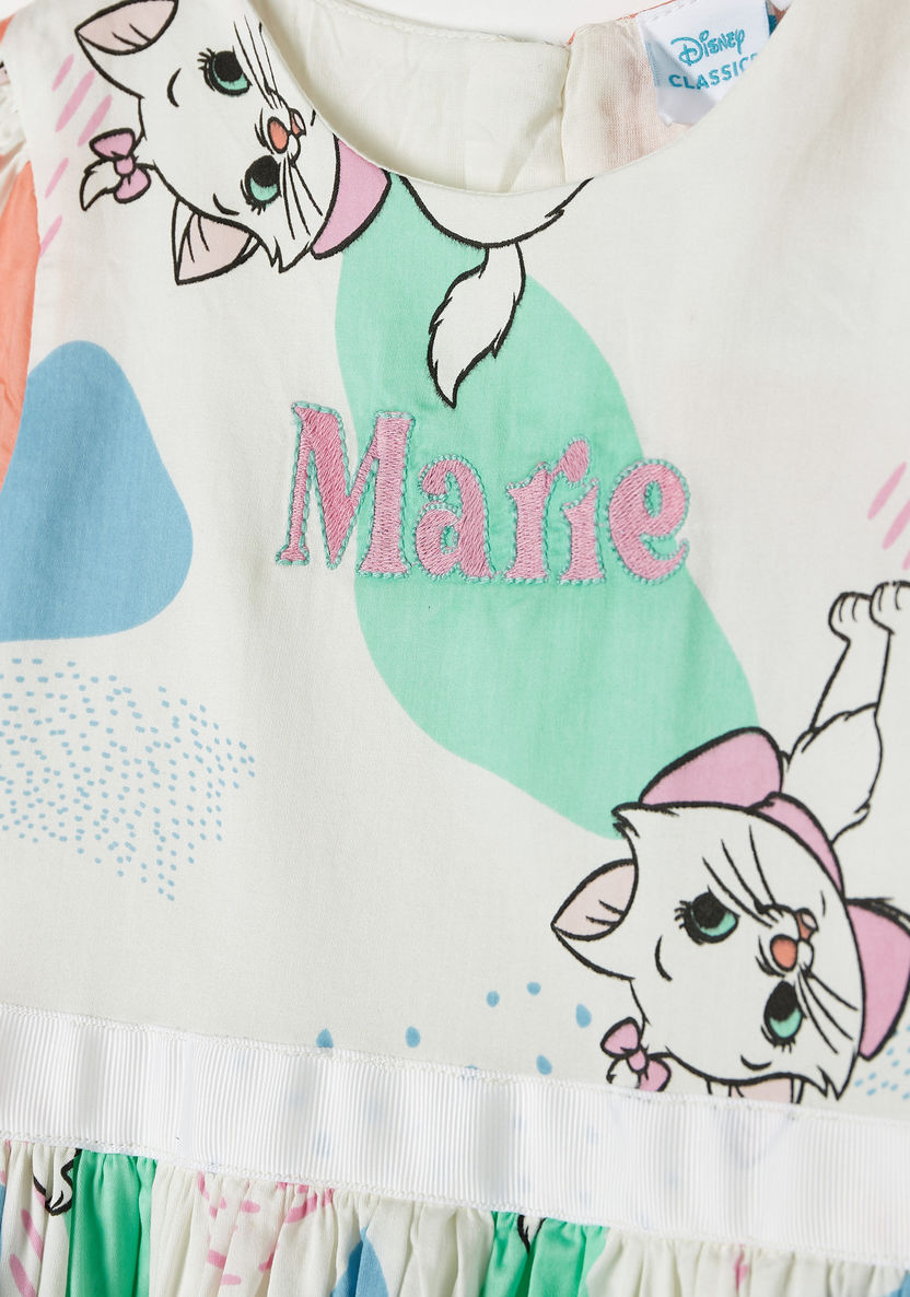 Sanrio Marie Print Dress with Cap Sleeves and Tie-Up Belt-Dresses, Gowns & Frocks-image-1