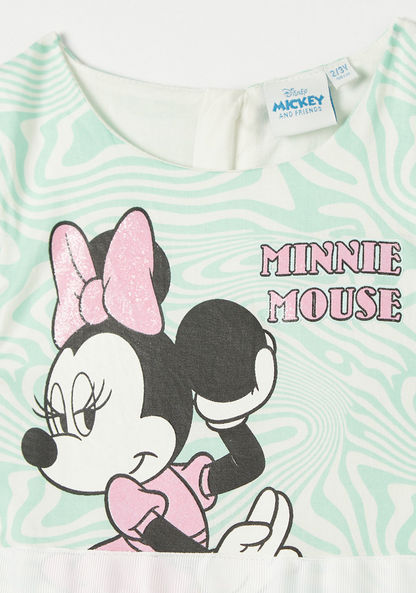 Disney Minnie Mouse Print A-line Dress with Tie-Ups-Dresses%2C Gowns and Frocks-image-1