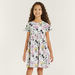 Disney Minnie Mouse Print Dress with Round Neck and Short Sleeves-Dresses%2C Gowns and Frocks-thumbnail-1