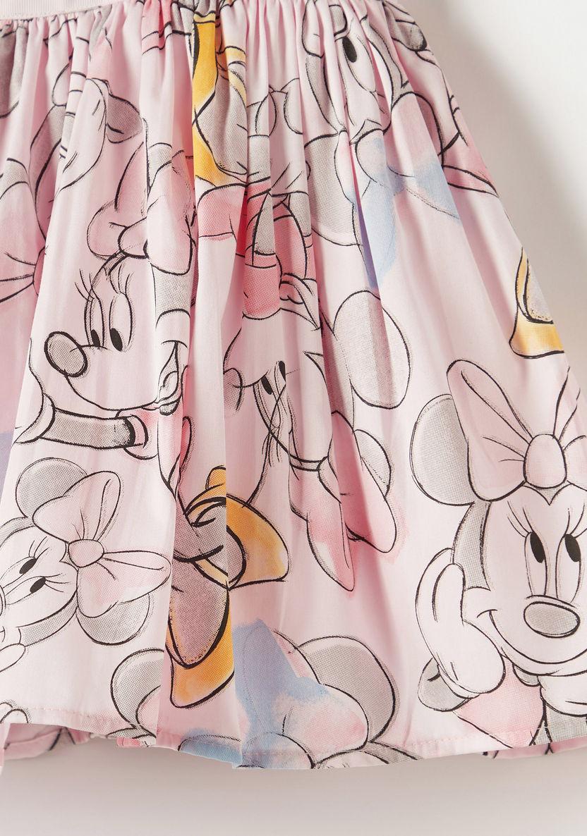 Disney Minnie Mouse Print Sleeveless Dress with Tie-Up Belt-Dresses, Gowns & Frocks-image-2