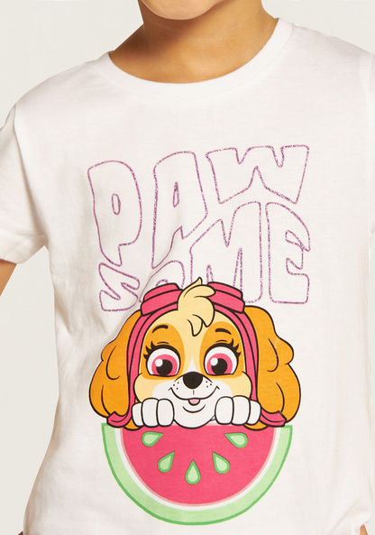 PAW Patrol Print Crew Neck T-shirt with Short Sleeves-T Shirts-image-2