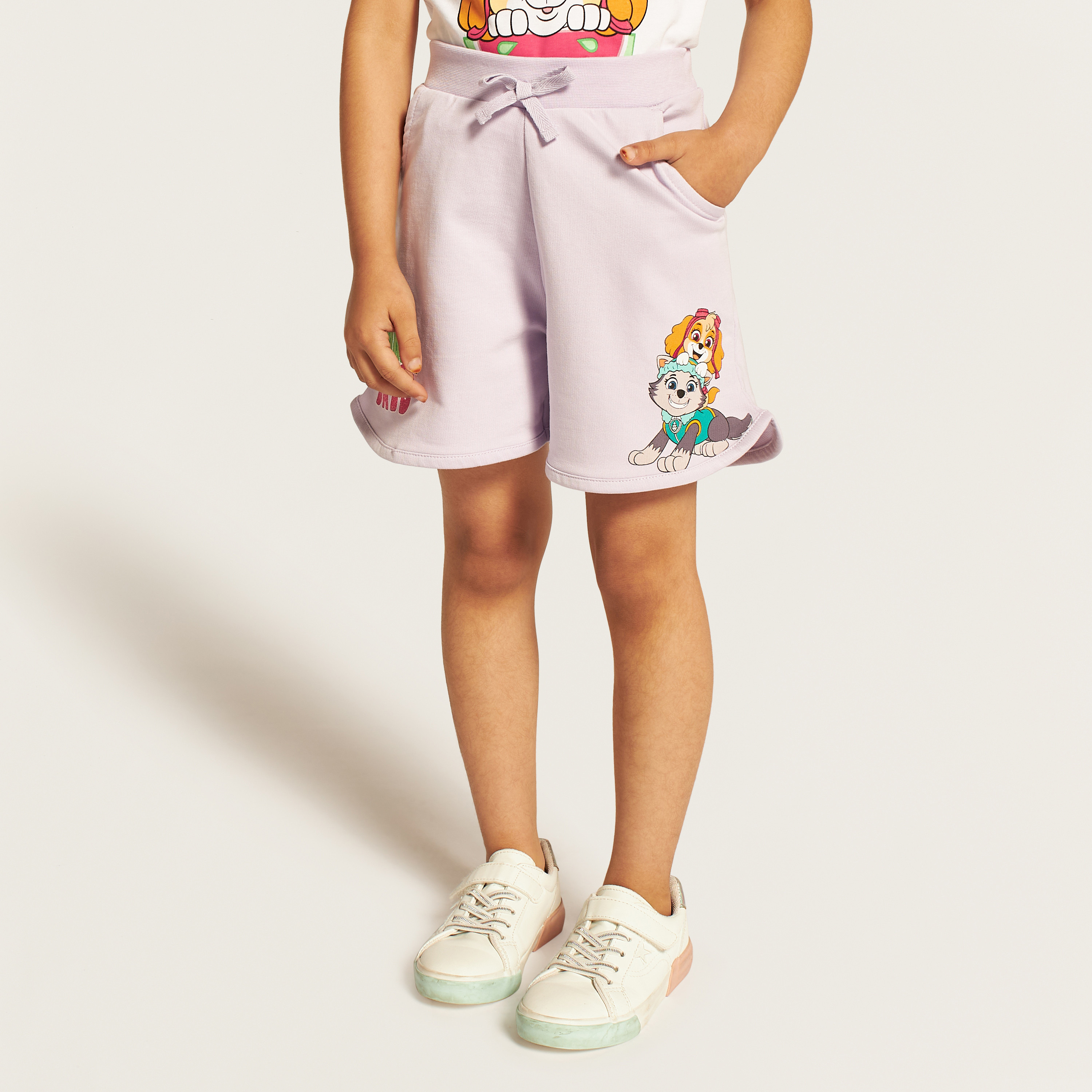 PAW Patrol Print Shorts with Pockets and Elasticated Waistband-baby-girls-clothing-bottoms-shorts-image-2