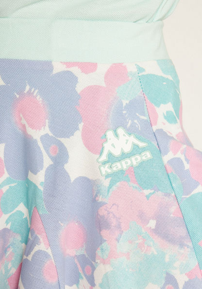 Kappa Floral Print Knee-Length A-line Skirt with Elasticised Waistband-Bottoms-image-2