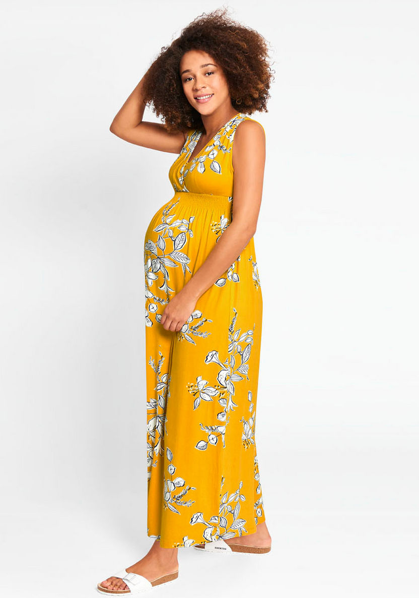 JoJo Maman Bebe Maternity Floral Print Maxi Nursing Dress-Dresses-image-3