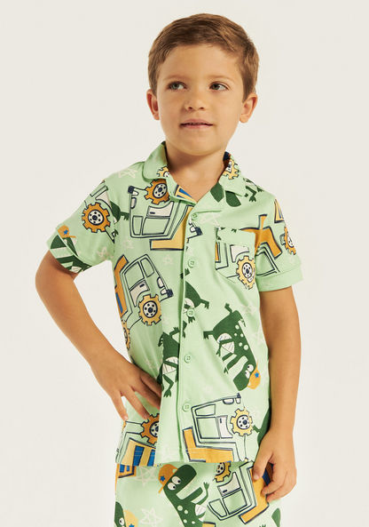 Juniors All-Over Print Shirt and Pyjama Set-Pyjama Sets-image-1