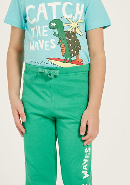 Juniors Surfing Print T-shirt and Pyjama Set-Pyjama Sets-image-3