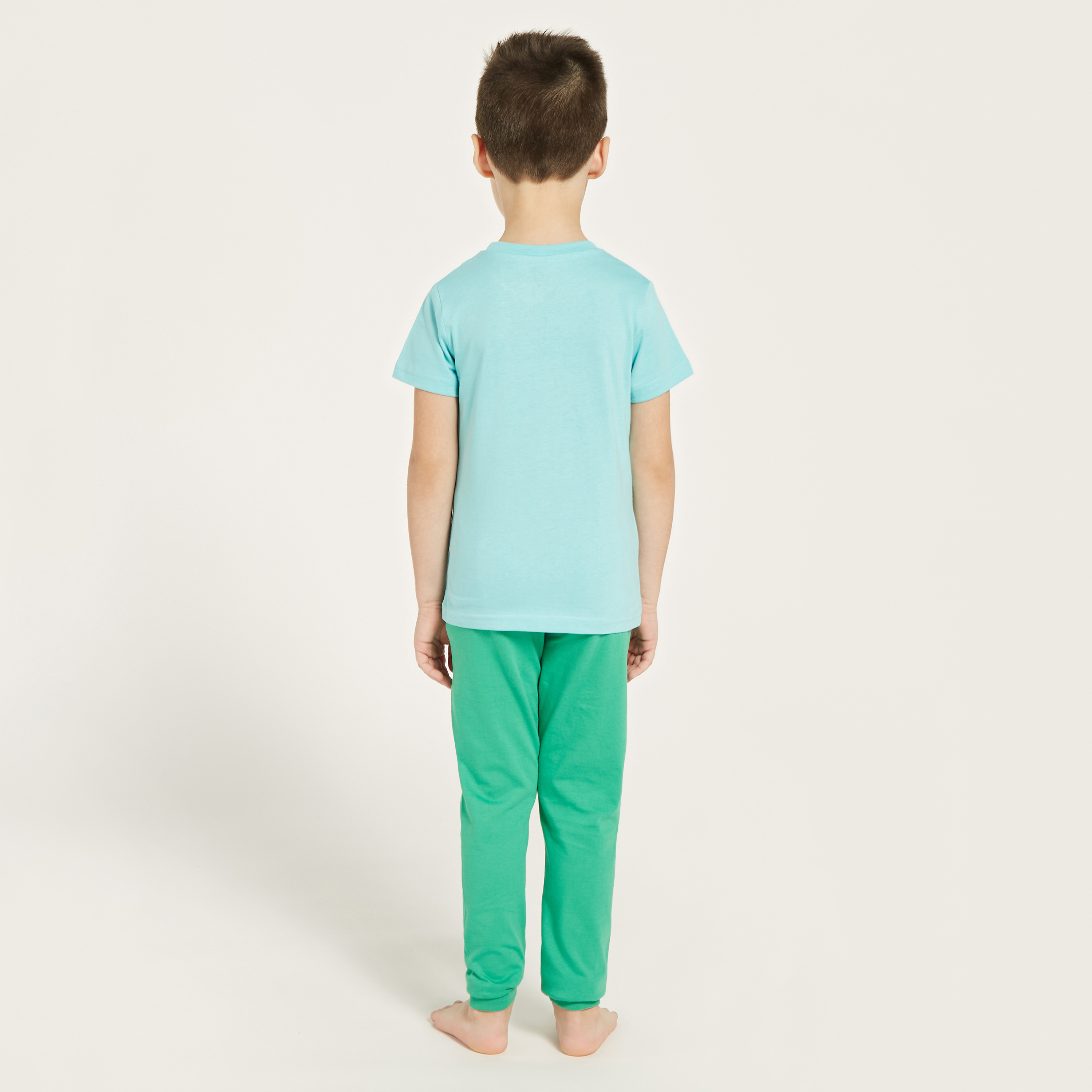 Juniors Surfing Print T-shirt and Pyjama Set-boys-clothing-nightwear-image-5