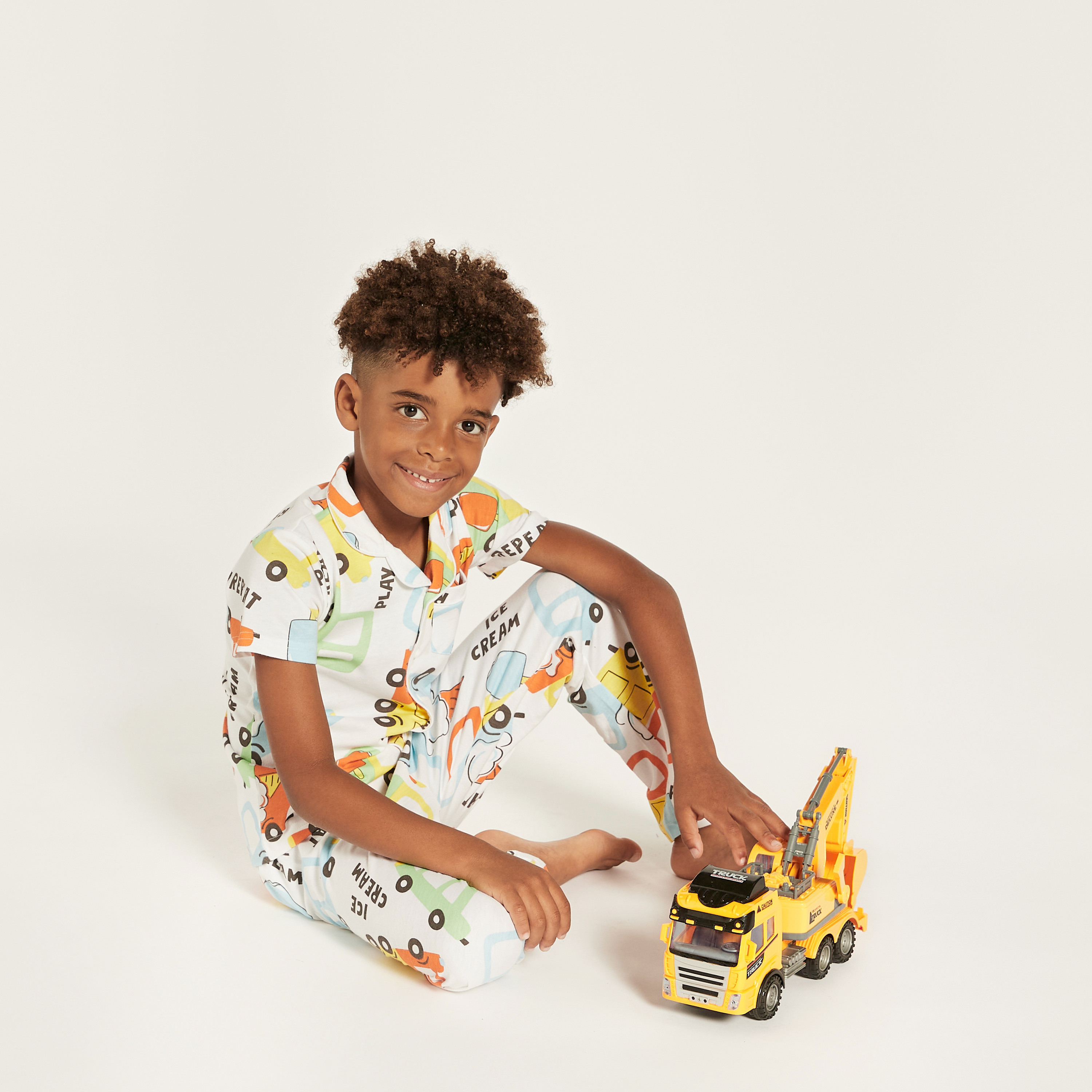 Juniors All-Over Print Shirt and Pyjama Set-boys-clothing-nightwear-image-1