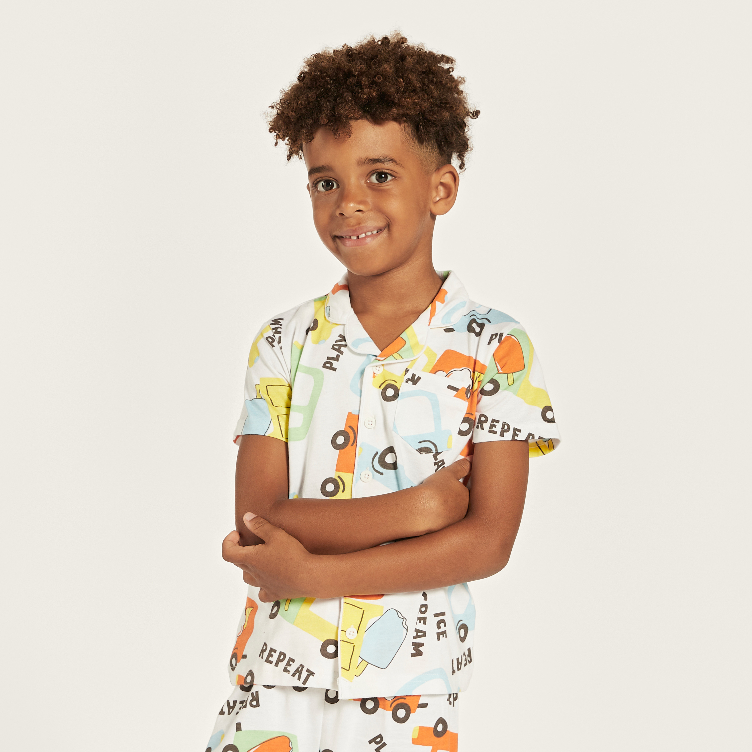 Juniors All-Over Print Shirt and Pyjama Set-boys-clothing-nightwear-image-2