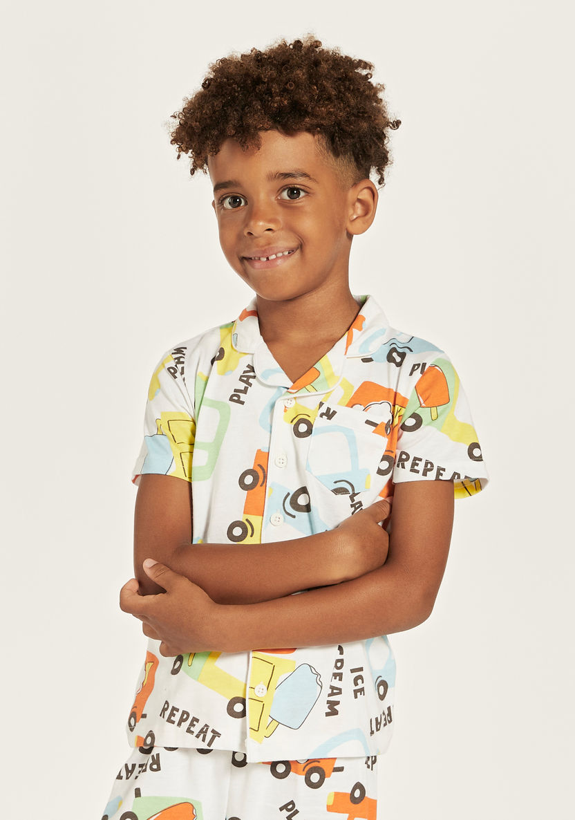 Juniors All-Over Print Shirt and Pyjama Set-Pyjama Sets-image-1