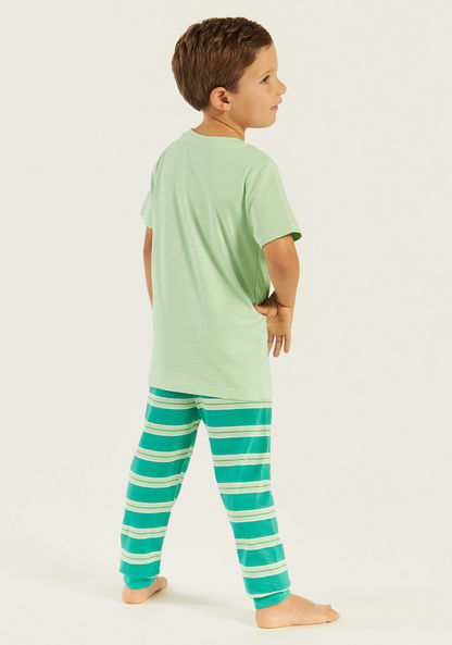 Juniors Crocodile Print Short Sleeves T-shirt and Pyjama Set-Pyjama Sets-image-4