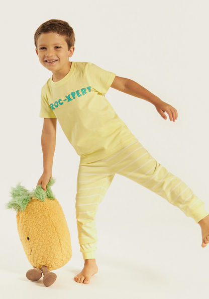 Juniors Crocodile Print Short Sleeves T-shirt and Pyjama - Set of 3-Nightwear-image-1