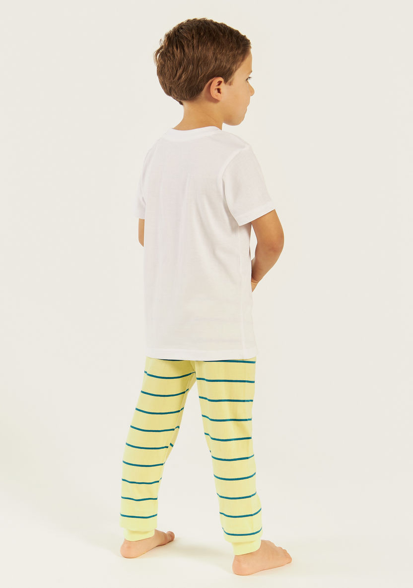 Juniors Printed Short Sleeves T-shirt and Pyjama - Set of 3-Pyjama Sets-image-5