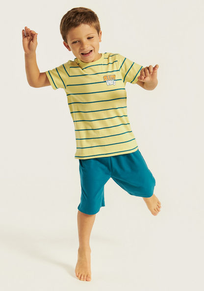 Juniors Printed Short Sleeves T-shirt and Pyjama - Set of 3-Pyjama Sets-image-7