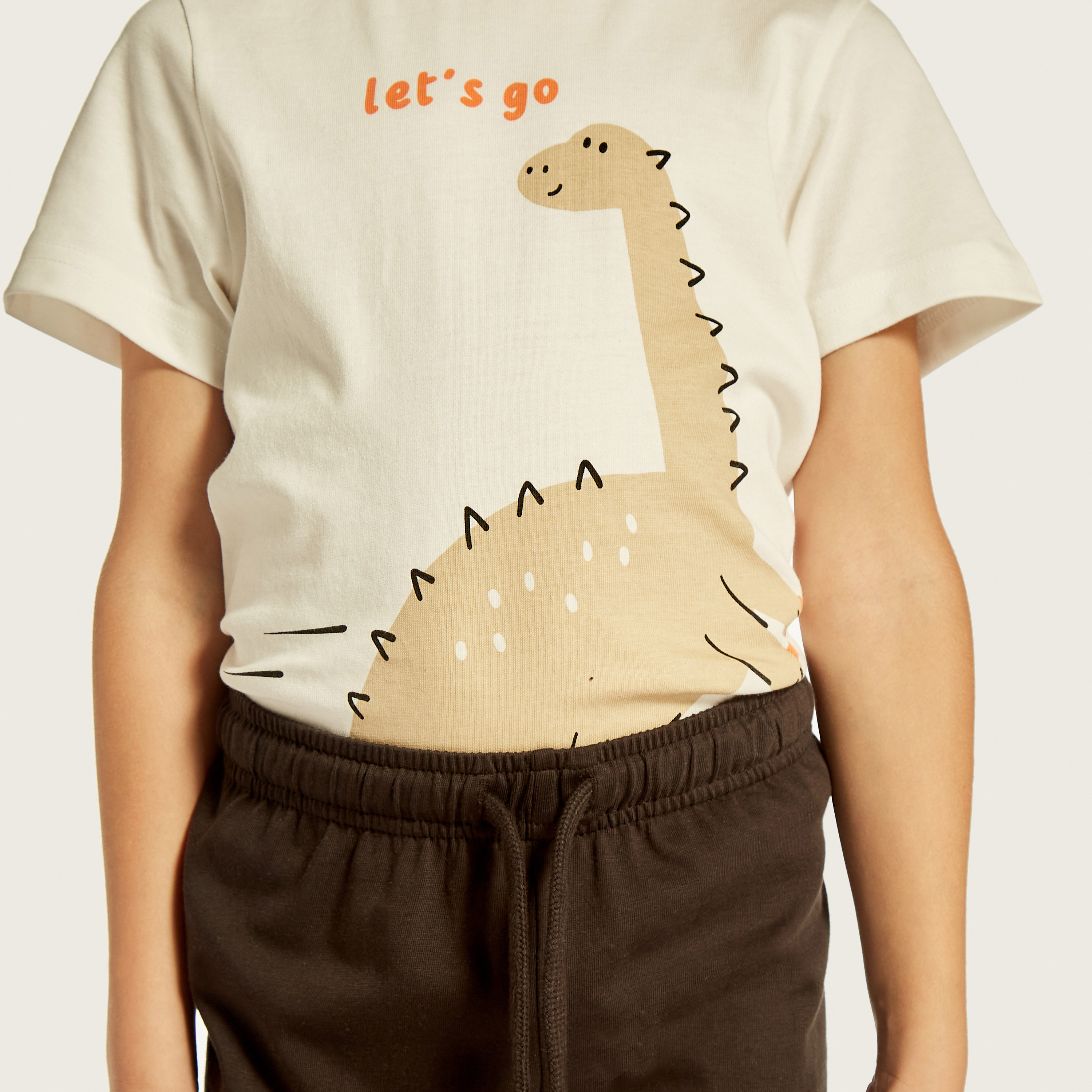 Juniors Dinosaur Print T-shirts and Pyjamas - Set of 3-boys-clothing-nightwear-image-5