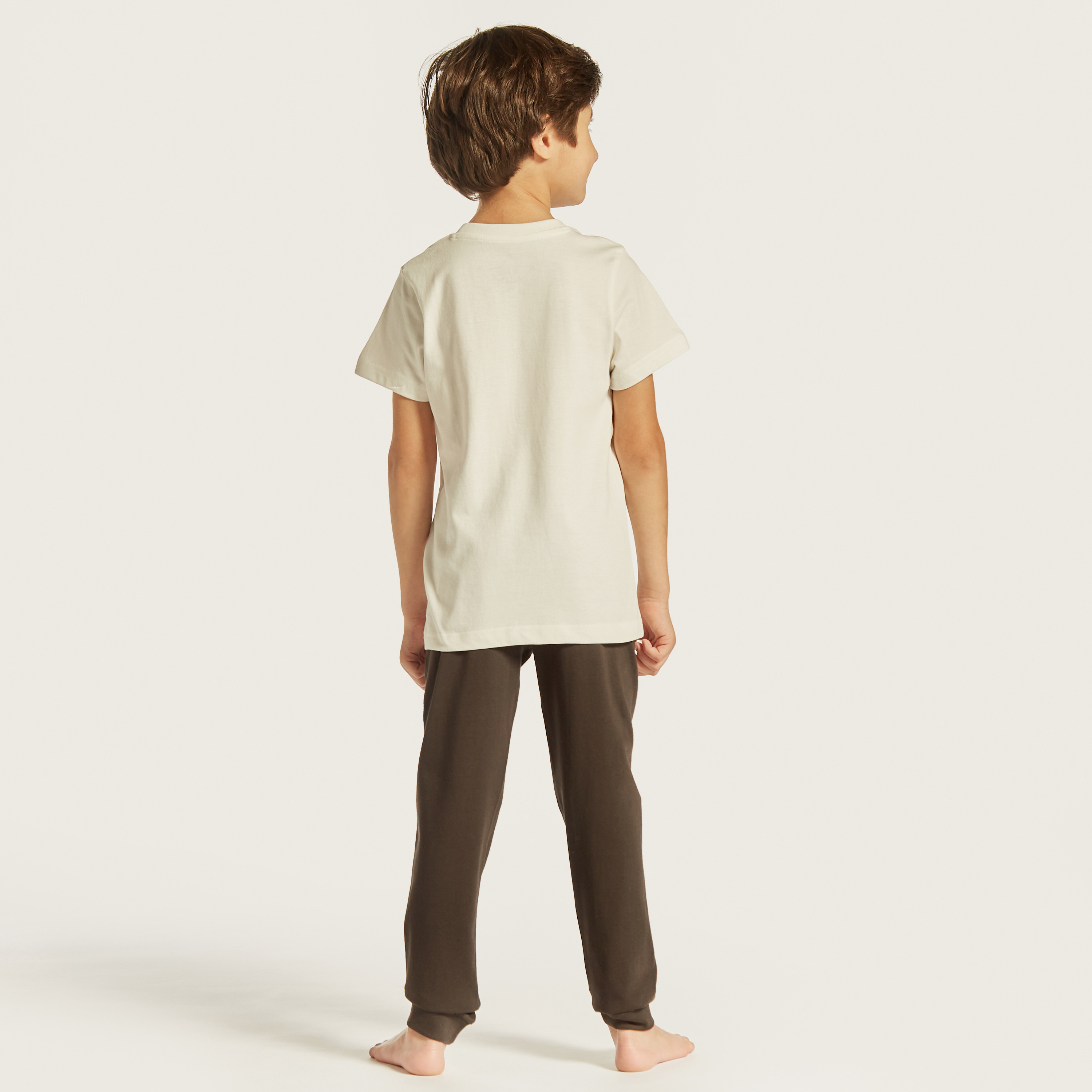 Juniors Dinosaur Print T-shirts and Pyjamas - Set of 3-boys-clothing-nightwear-image-6