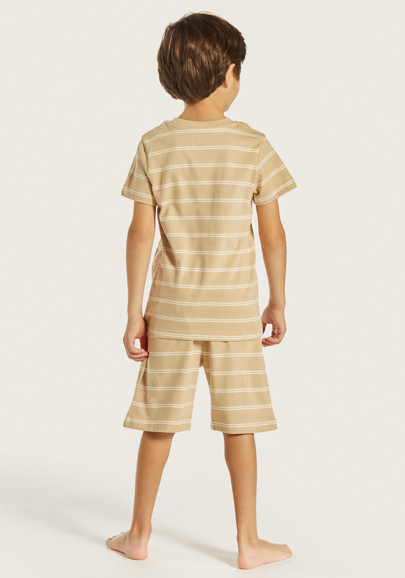 Juniors Dinosaur Print T-shirts and Pyjamas - Set of 3-Nightwear-image-7