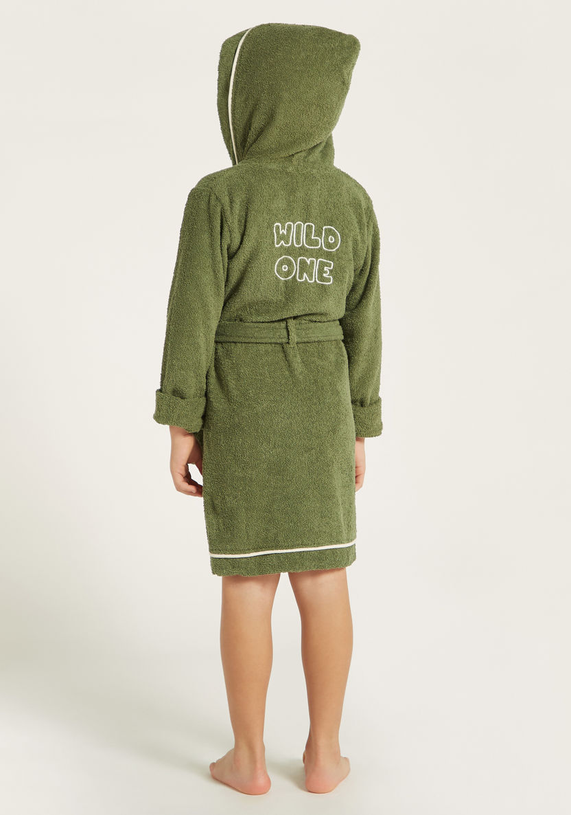 Juniors Textured Bathrobe with Hood and Pockets-Towels and Flannels-image-4