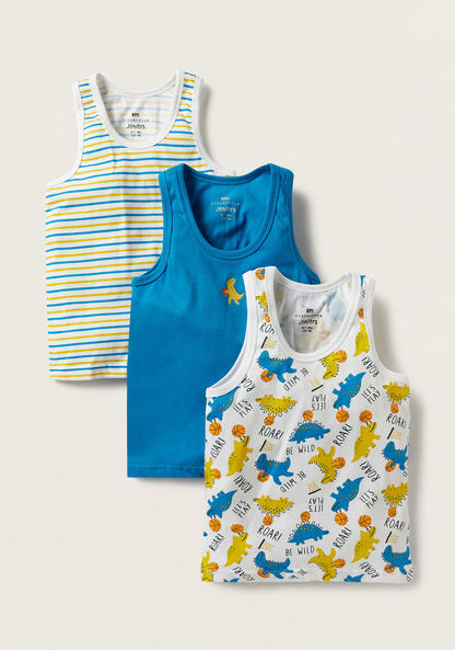 Juniors Printed Vest - Set of 3-Innerwear-image-0