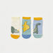 Juniors Dinosaur Print Ankle Length Socks - Set of 3-Socks-thumbnail-0