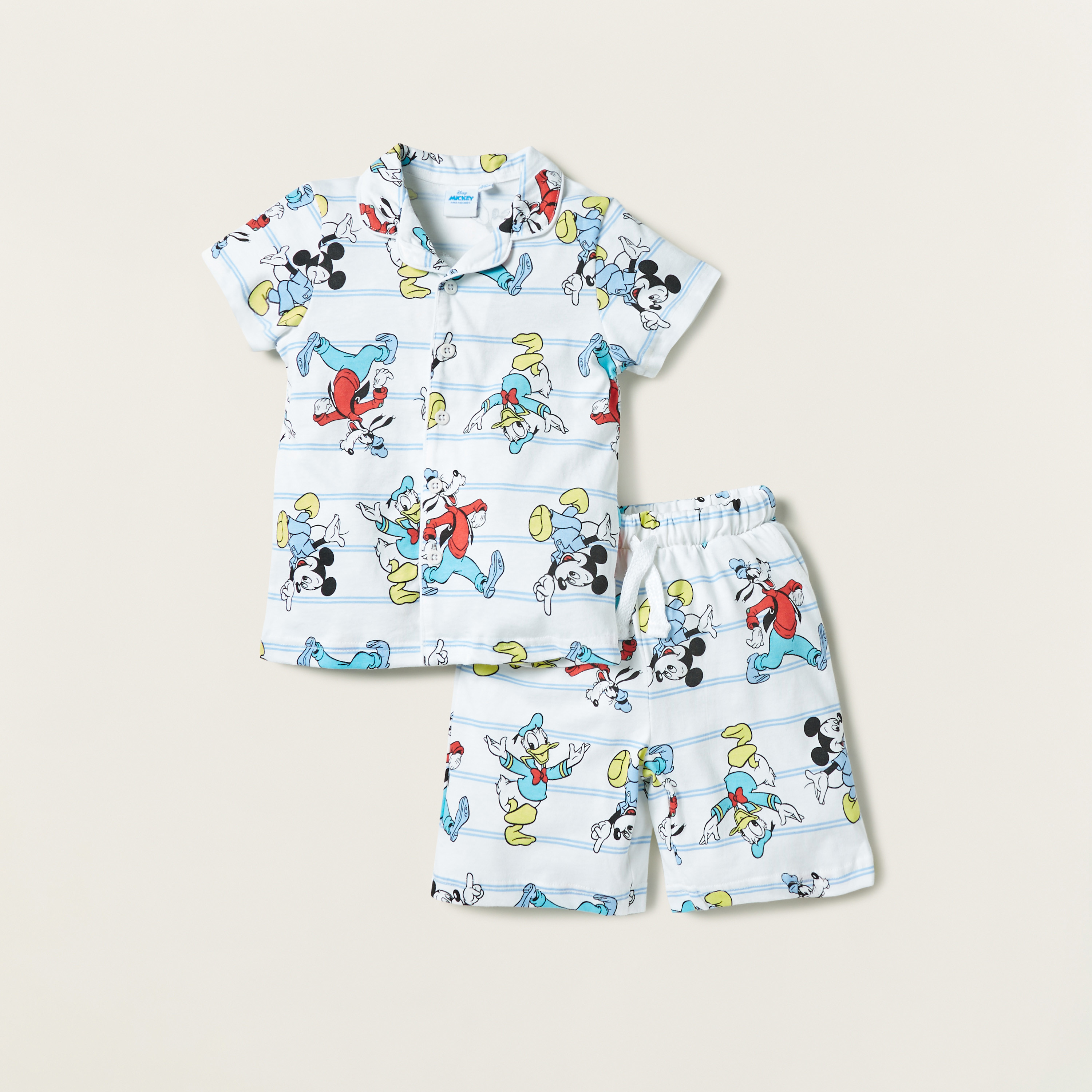 Disney All-Over Mickey Mouse Print Shirt and Shorts Set-boys-clothing-nightwear-image-1