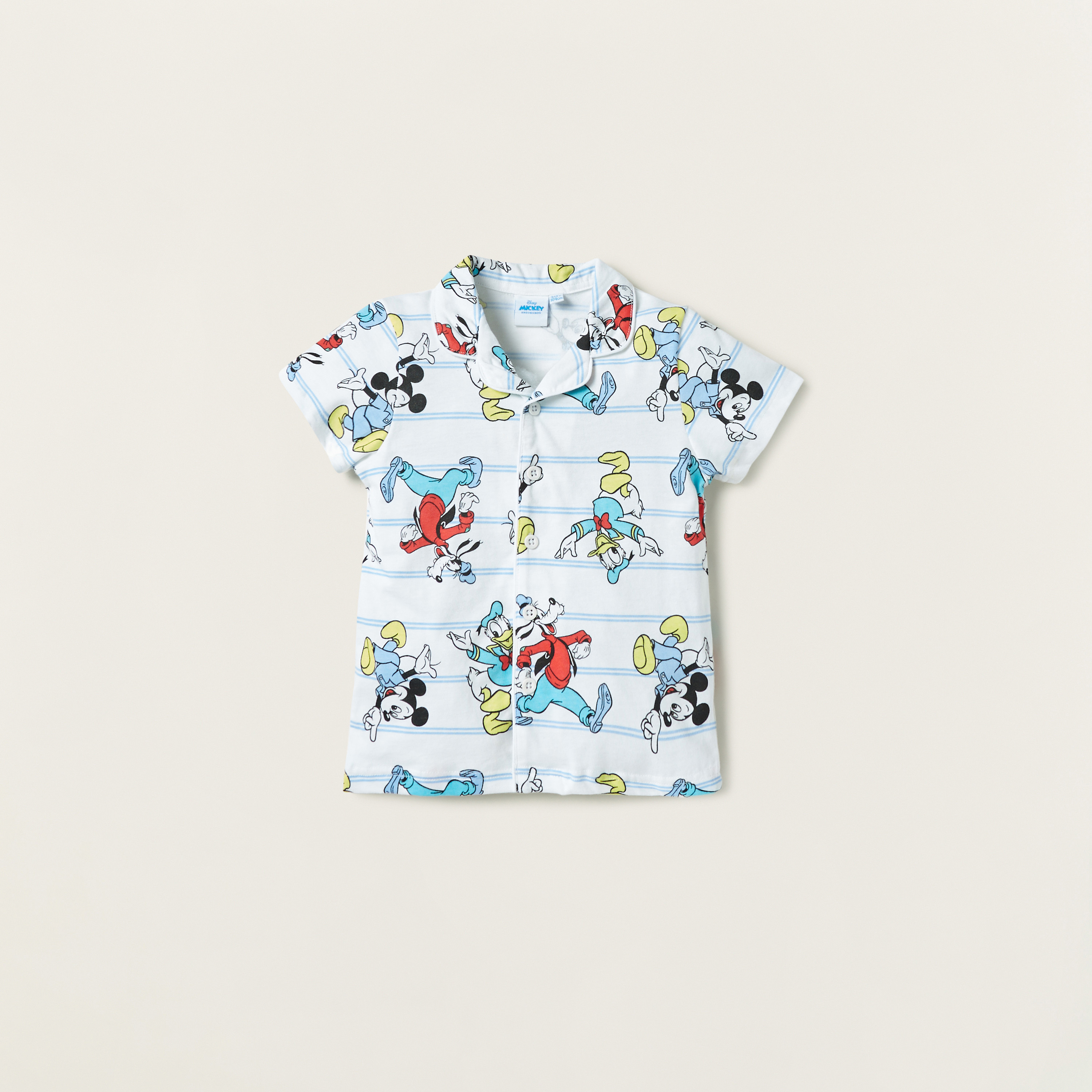Disney All-Over Mickey Mouse Print Shirt and Shorts Set-boys-clothing-nightwear-image-4