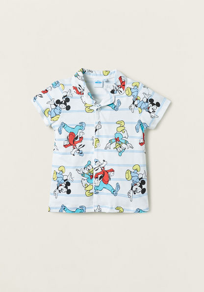 Disney All-Over Mickey Mouse Print Shirt and Shorts Set-Nightwear-image-3
