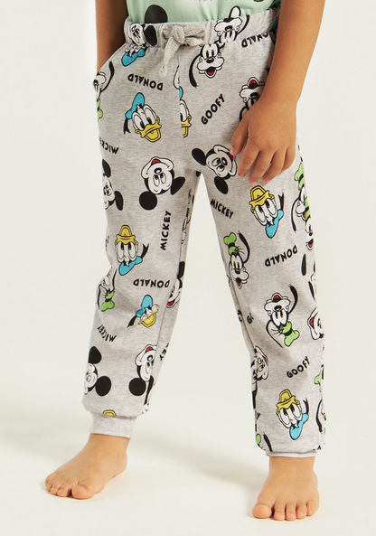 Disney Mickey and Friends Print T-shirt and Pyjama Set-Pyjama Sets-image-2