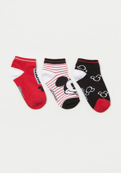 Disney Mickey Mouse Print Socks - Set of 3-Socks-image-0