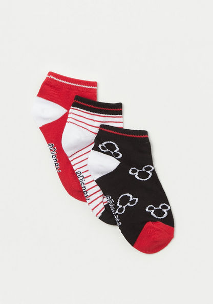 Disney Mickey Mouse Print Socks - Set of 3-Socks-image-1