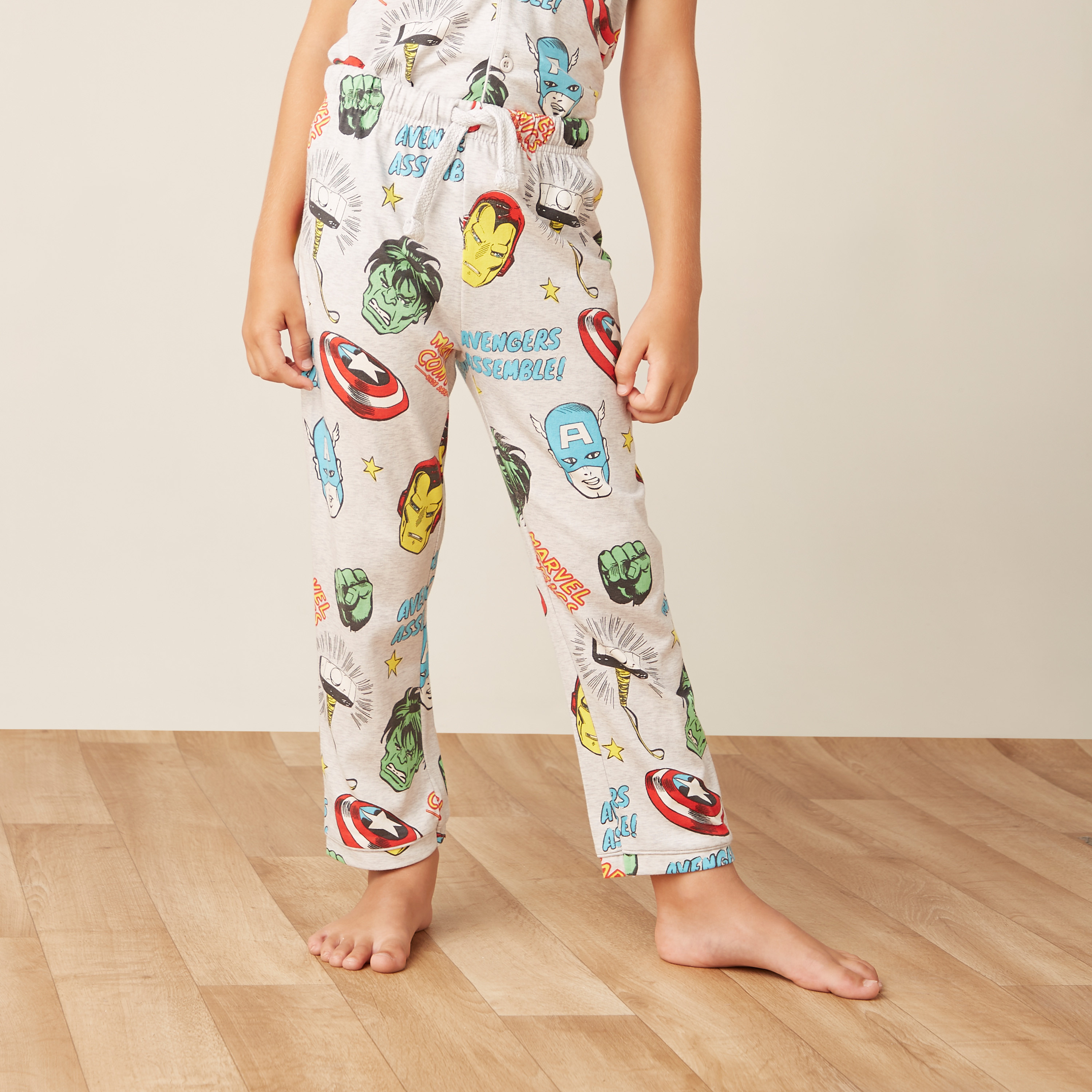 All-Over Avengers Print Shirt and Pyjama Set-boys-clothing-nightwear-image-5