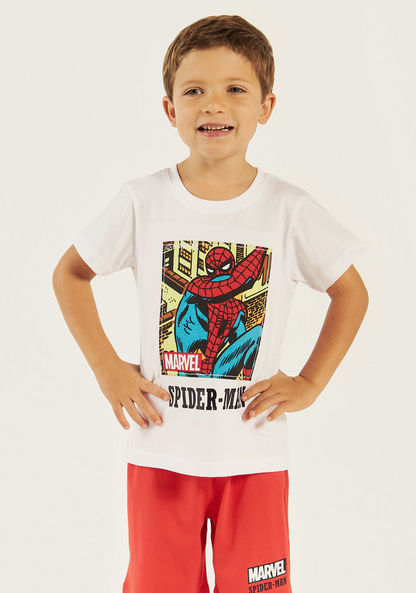 Spider-Man Print T-shirt and Shorts Set-Pyjama Sets-image-1
