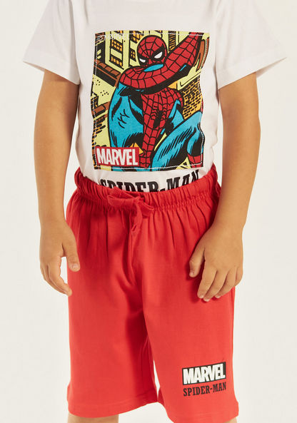 Spider-Man Print T-shirt and Shorts Set-Pyjama Sets-image-3