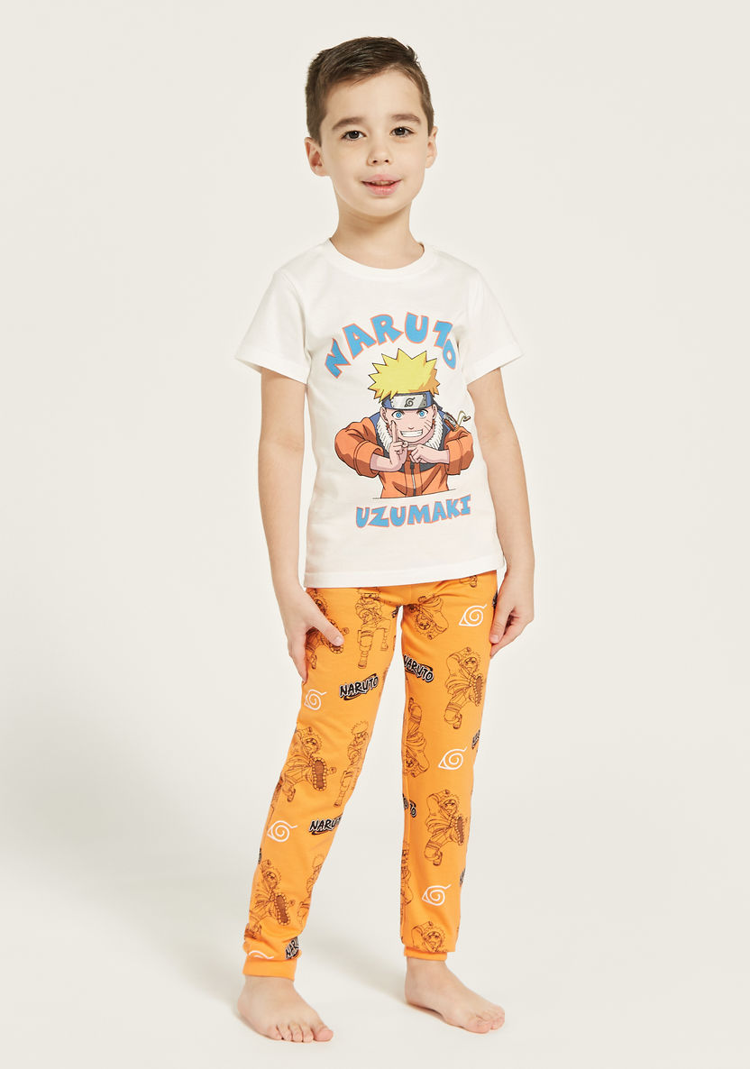 TV Tokyo Naruto Print T-shirt and Pyjama Set-Nightwear-image-0