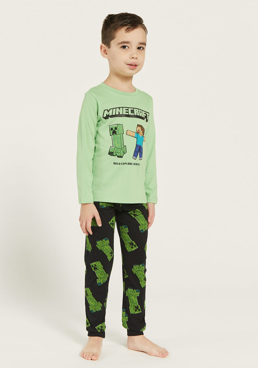 Minecraft Print T-shirt and Pyjama Set-Nightwear-image-0