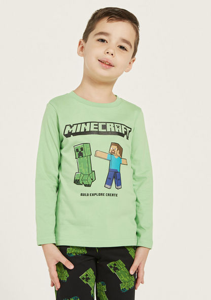 Minecraft Print T-shirt and Pyjama Set-Nightwear-image-1