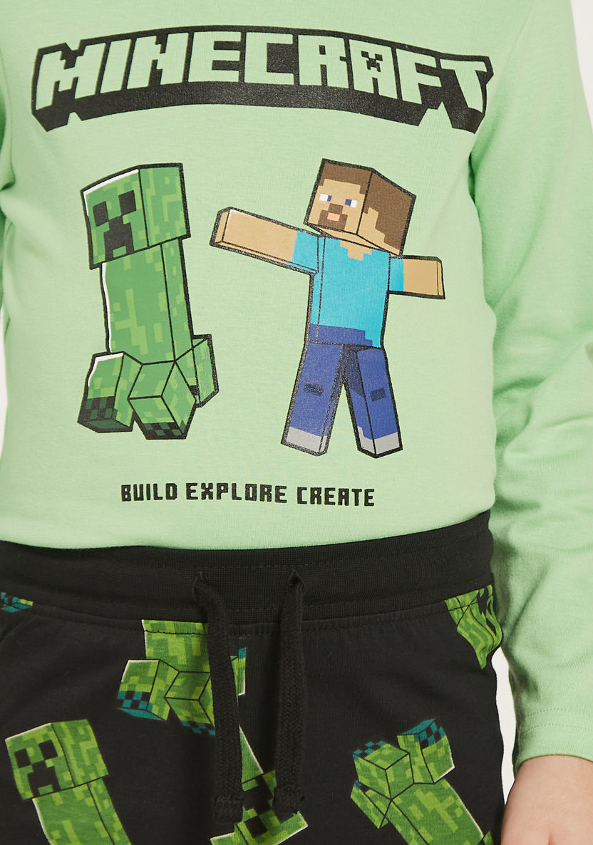 Minecraft Print T-shirt and Pyjama Set-Nightwear-image-3