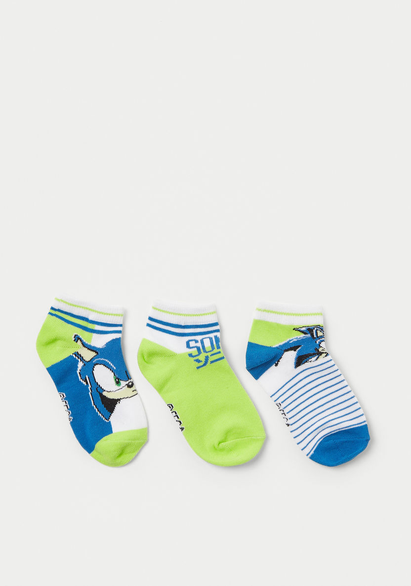 SEGA Sonic the Hedgehog Print Ankle Length Socks - Set of 3-Socks-image-0
