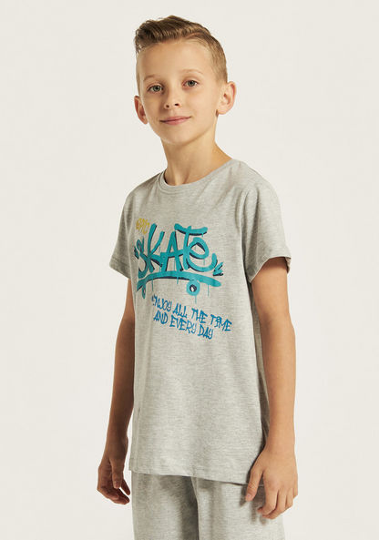 Juniors Printed T-shirts and Pyjamas - Set of 2-Nightwear-image-2