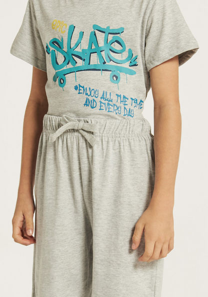 Juniors Printed T-shirts and Pyjamas - Set of 2-Nightwear-image-4