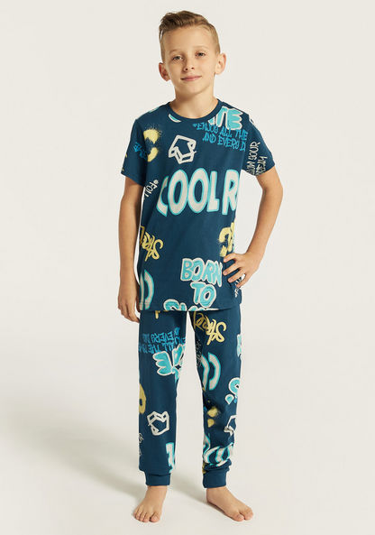 Juniors Printed T-shirts and Pyjamas - Set of 2-Nightwear-image-6