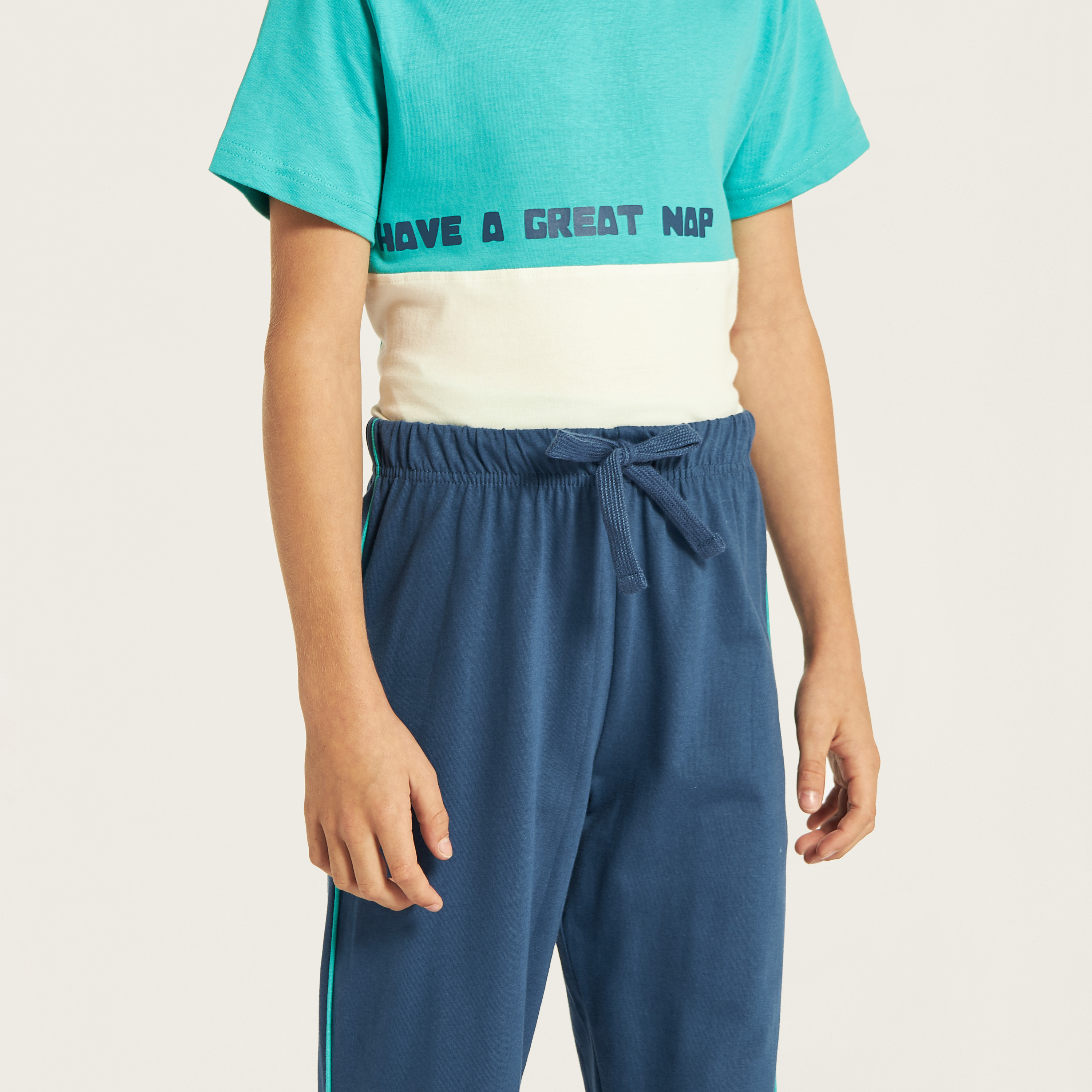 Juniors Colourblock T-shirt and Pyjama Set-boys-clothing-nightwear-image-4
