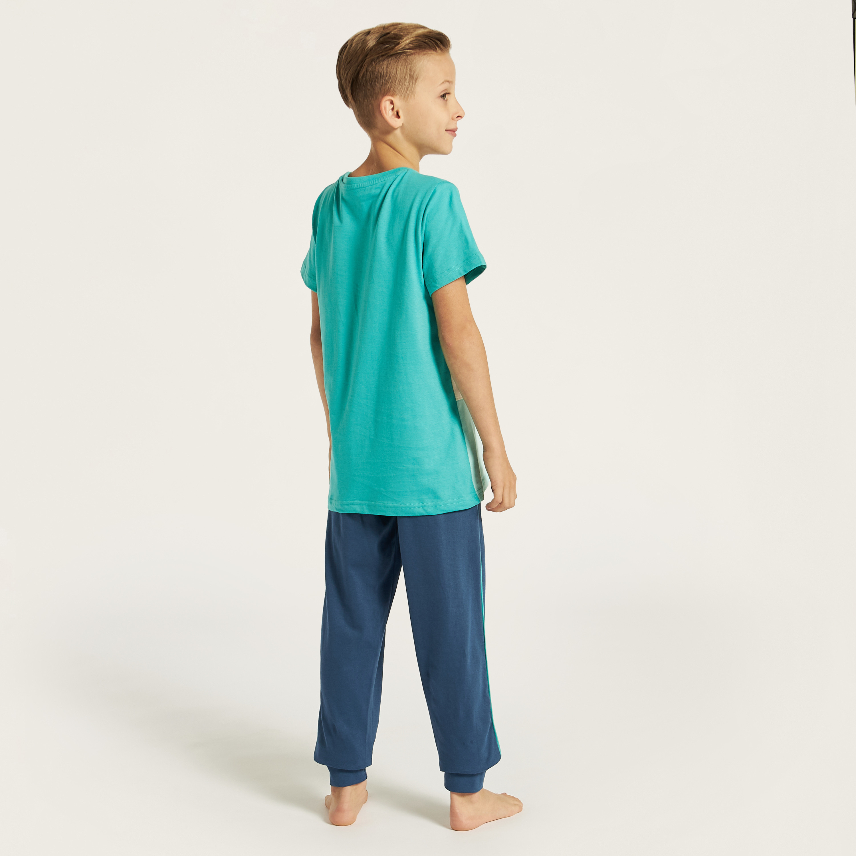 Juniors Colourblock T-shirt and Pyjama Set-boys-clothing-nightwear-image-5