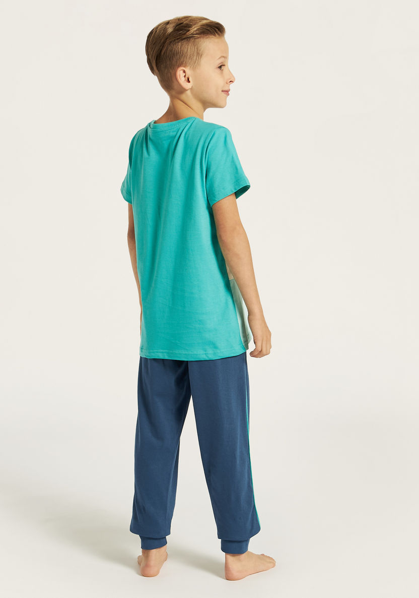 Juniors Colourblock T-shirt and Pyjama Set-Nightwear-image-4