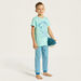 Juniors Dino Print T-shirt and Striped Pyjama Set-Nightwear-thumbnail-0
