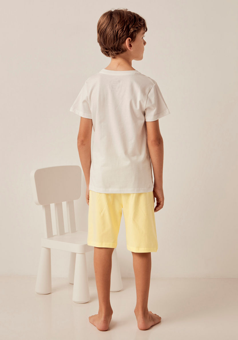 Juniors Printed Short Sleeves T-shirt and Bermuda Shorts Set-Nightwear-image-4